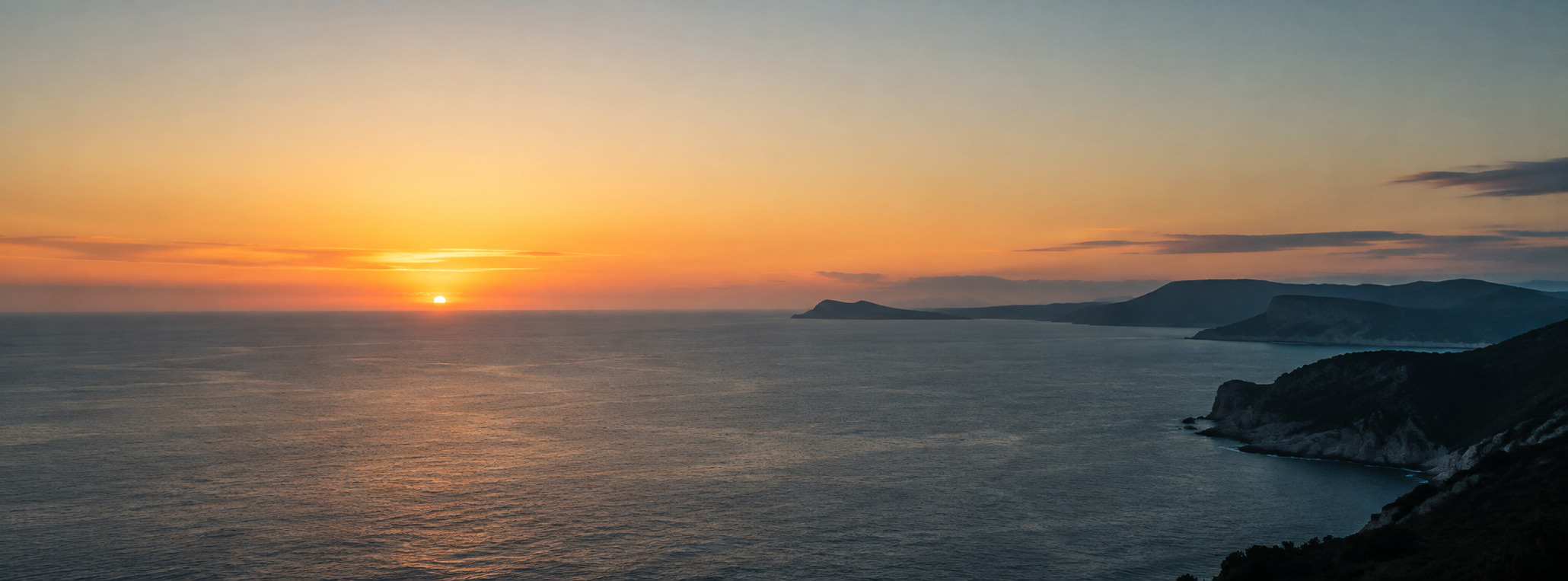 Mediterranean headlands at sunset